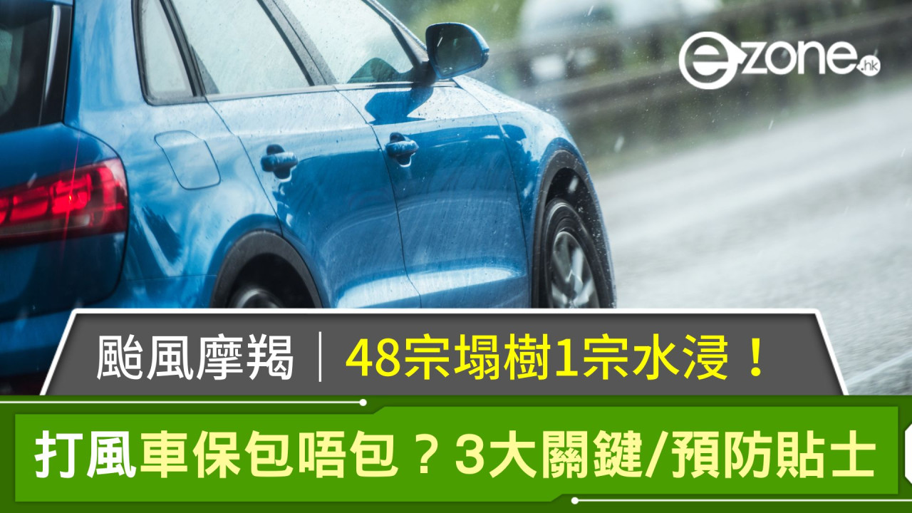 颱風摩羯｜48宗塌樹1宗水浸！打風車保包唔包？即睇3大關鍵/預防貼士