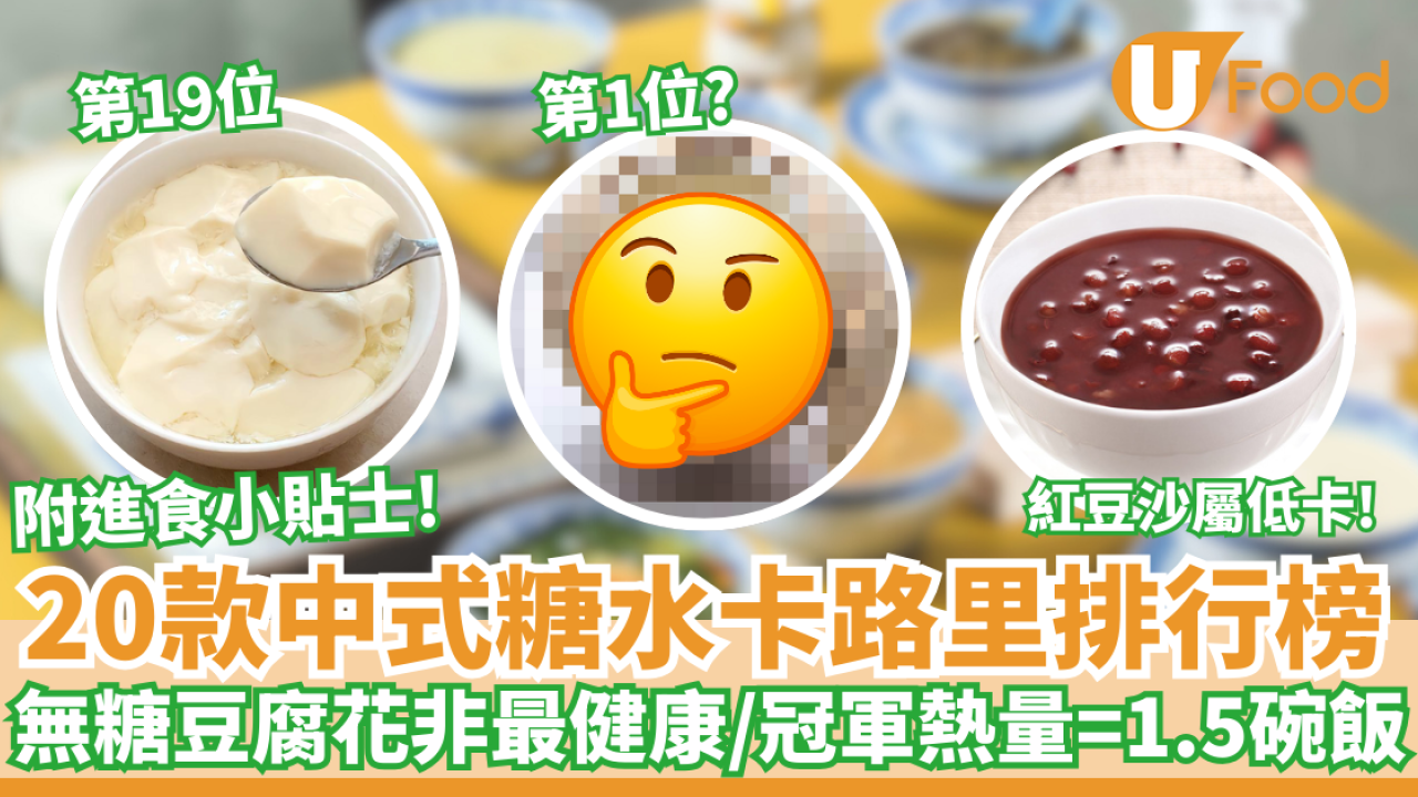 20款中式糖水卡路里排行榜｜無糖豆腐花非最健康／冠軍熱量=1.5碗飯