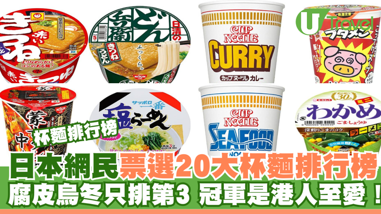 杯麵排行榜｜日本網民票選20大杯麵排行榜 腐皮烏冬只排第3 冠軍是港人至愛！