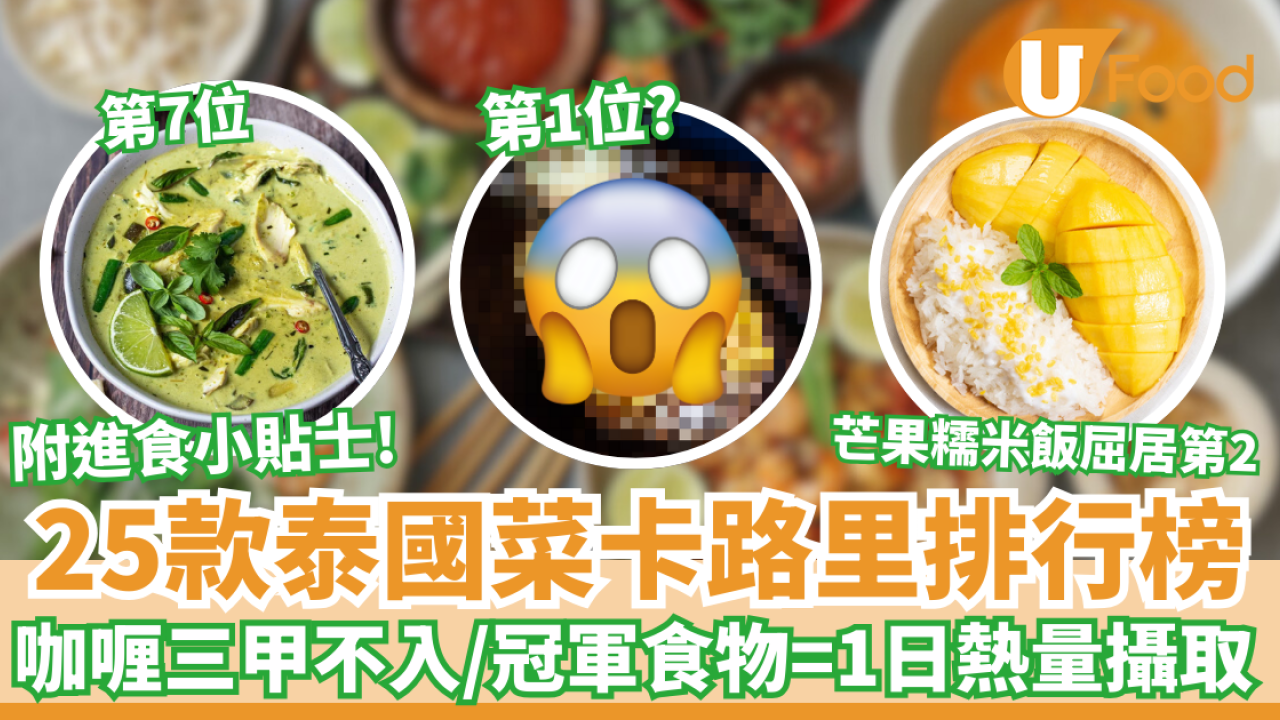 25款泰國菜卡路里排行榜｜咖喱三甲不入／冠軍食物＝1日熱量攝取