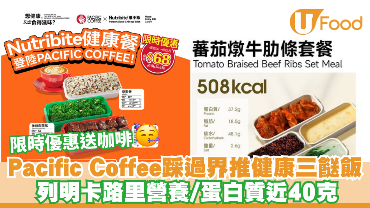 Pacific Coffee踩過界推健康三餸飯 列明卡路里營養/蛋白質近40克