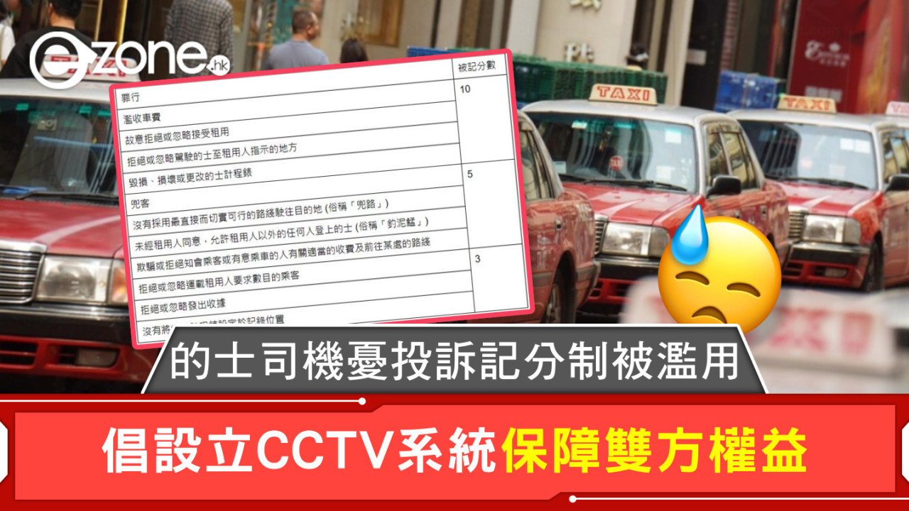 的士司機憂投訴記分制被濫用 倡設立CCTV系統保障雙方權益