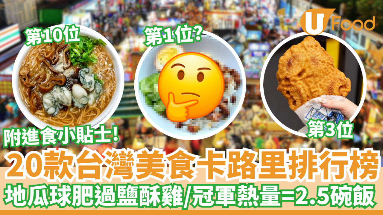 20款台灣美食卡路里排行榜｜地瓜球肥過鹽酥雞／冠軍熱量＝2.5碗飯