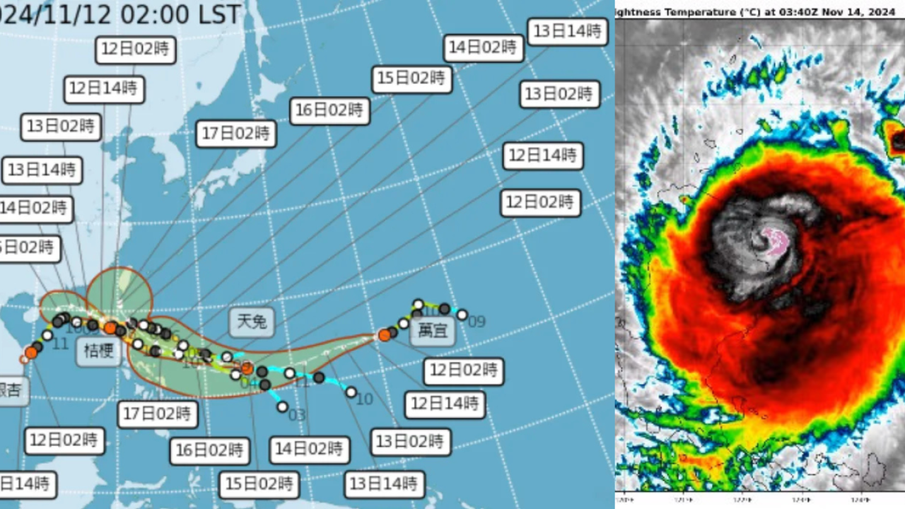 颱風天兔｜天兔針眼生成四颱共舞 專家指極罕見 一文睇清颱風路徑