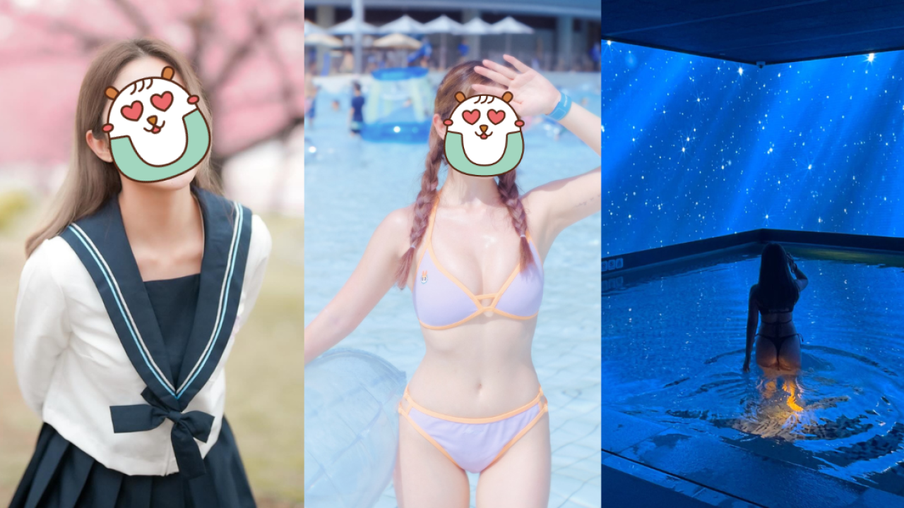 前J2小花離巢遊韓性感解放！突破底線晒T字泳褲露美臀！