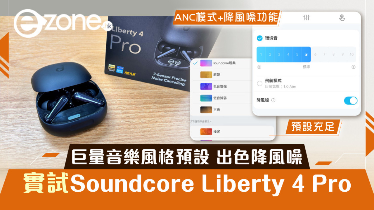 巨量音樂風格預設 出色降風噪 實試Soundcore Liberty 4 Pro高性價比藍牙耳機