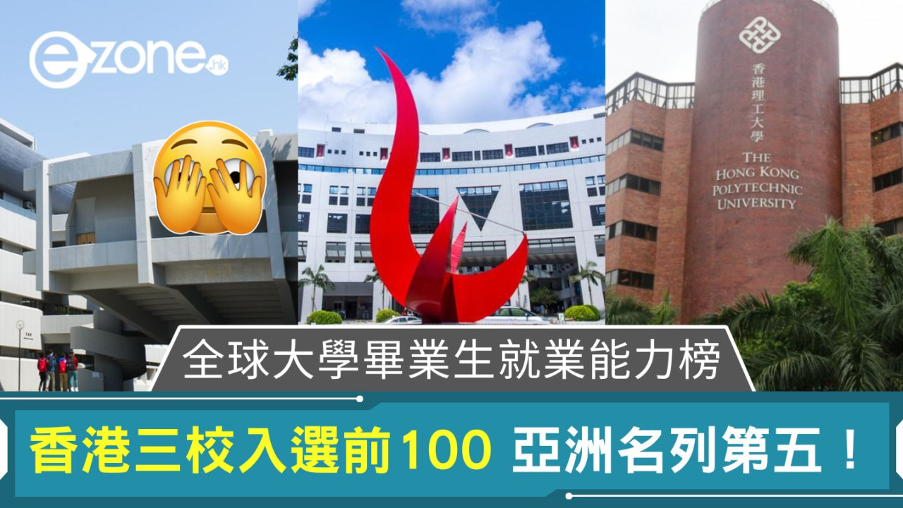 全球大學畢業生就業能力榜｜香港三校入選前100 亞洲名列第五！