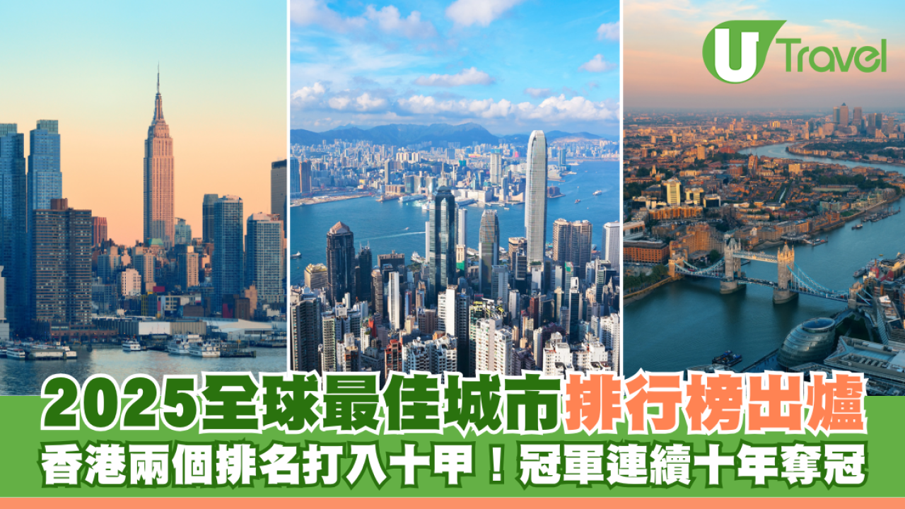 2025全球最佳城市榜出爐 香港兩個排名打入十甲！冠軍連續十年奪冠