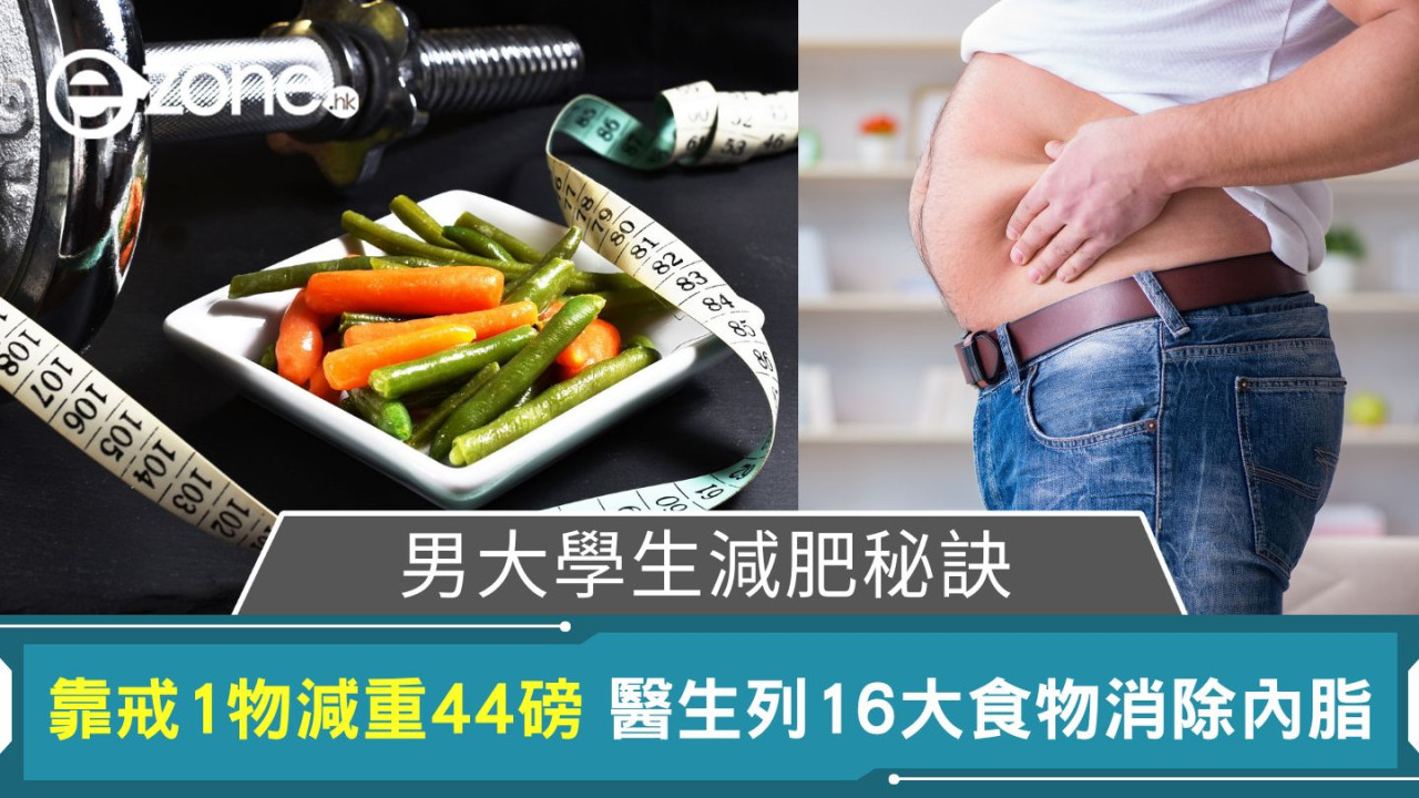 男大學生減肥秘訣｜靠戒1物減重44磅 醫生列16大食物消除內脂