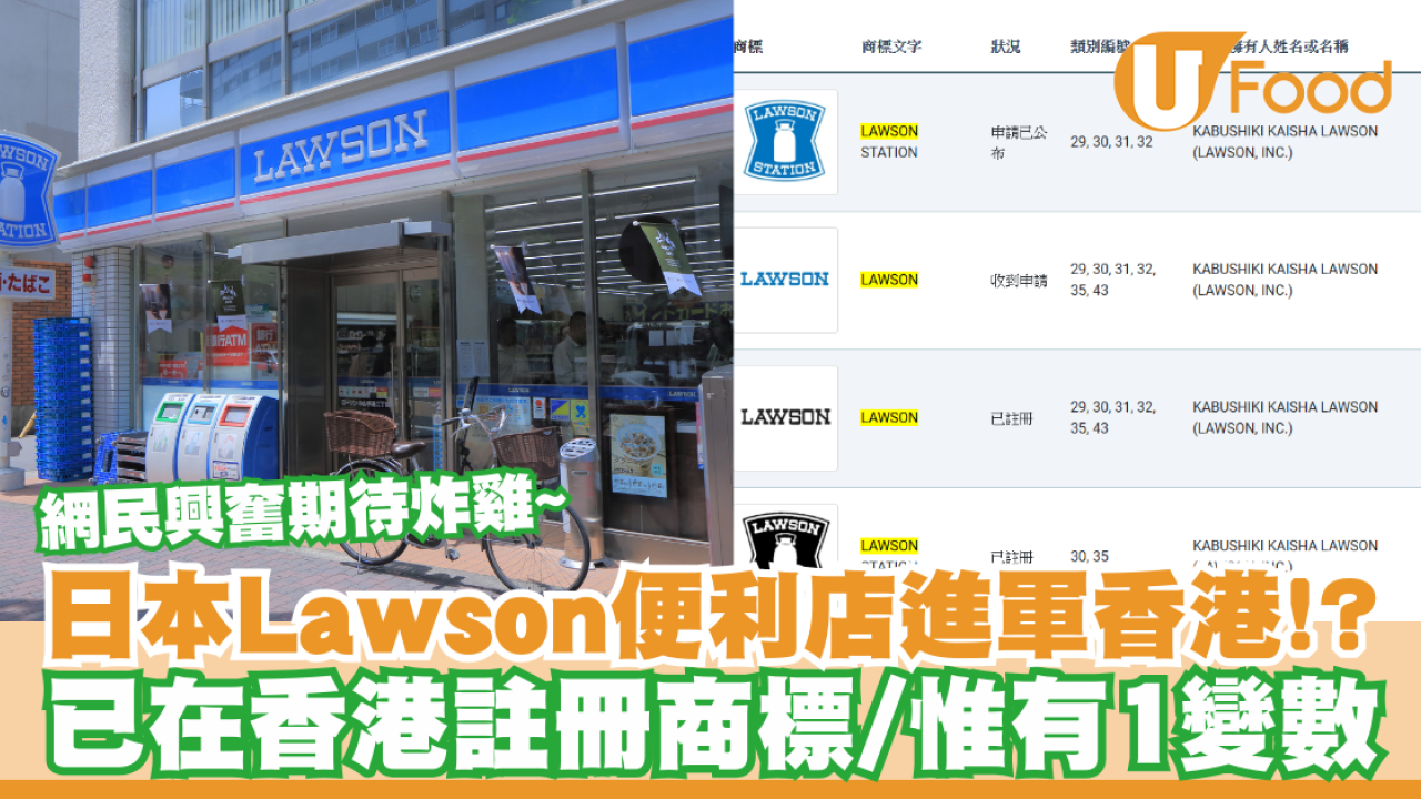 日本Lawson便利店進軍香港！？已在香港註冊商標／網民興奮惟有1變數