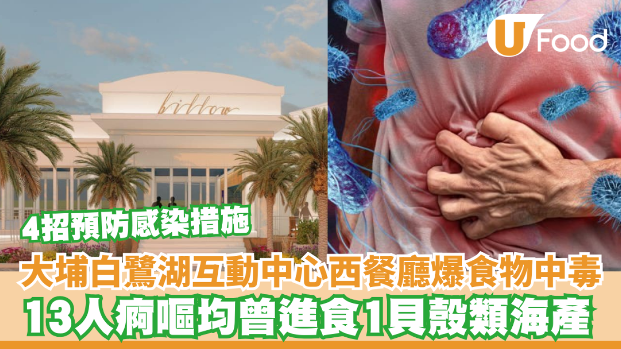 食物中毒｜大埔白鷺湖互動中心西餐食物中毒  13人痾嘔均曾食1貝殼類海產
