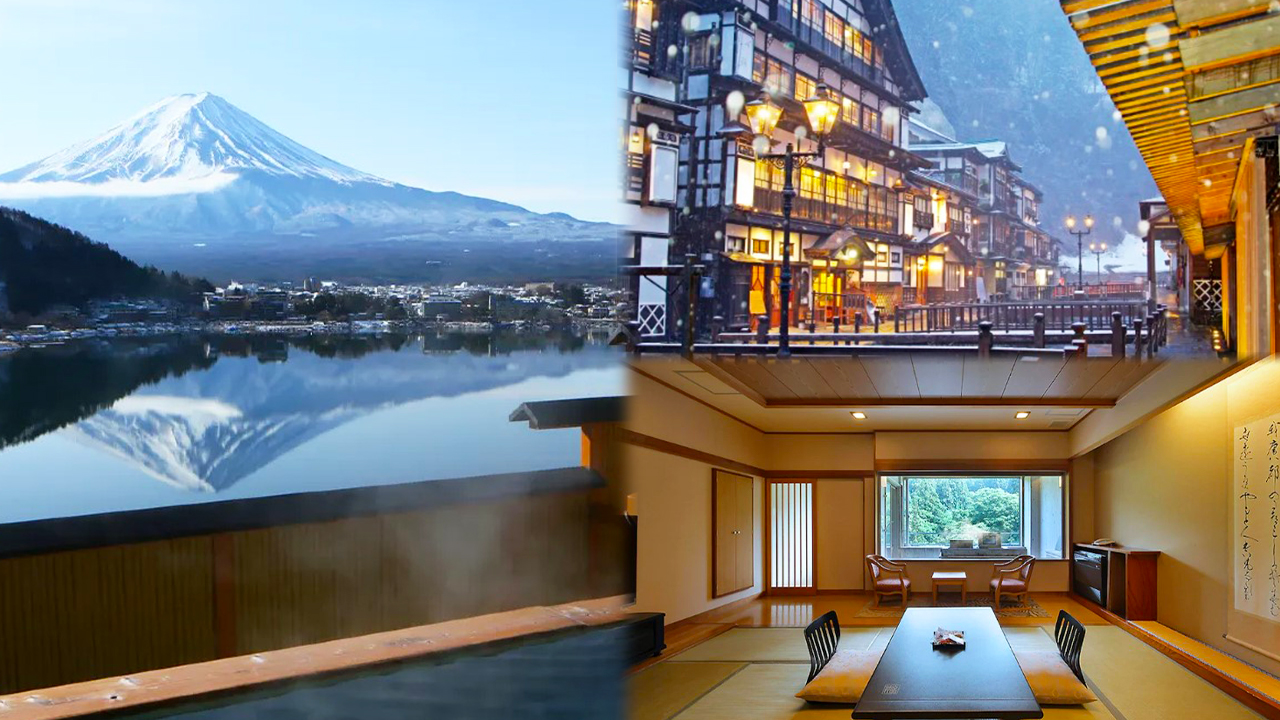日本4大人氣溫泉+住宿推介丨私人風呂／望富士山／浪漫雪景