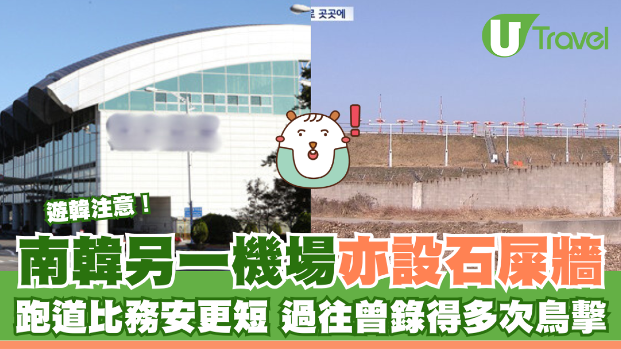 遊韓注意！韓國另一機場亦設石屎牆 跑道比務安更短 過往曾錄得多次鳥擊