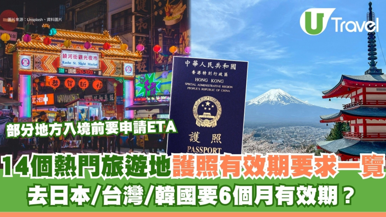 入境護照有效期｜14個旅遊熱點護照有效期要求 日本/台灣/英國/加拿大要半年有效期？