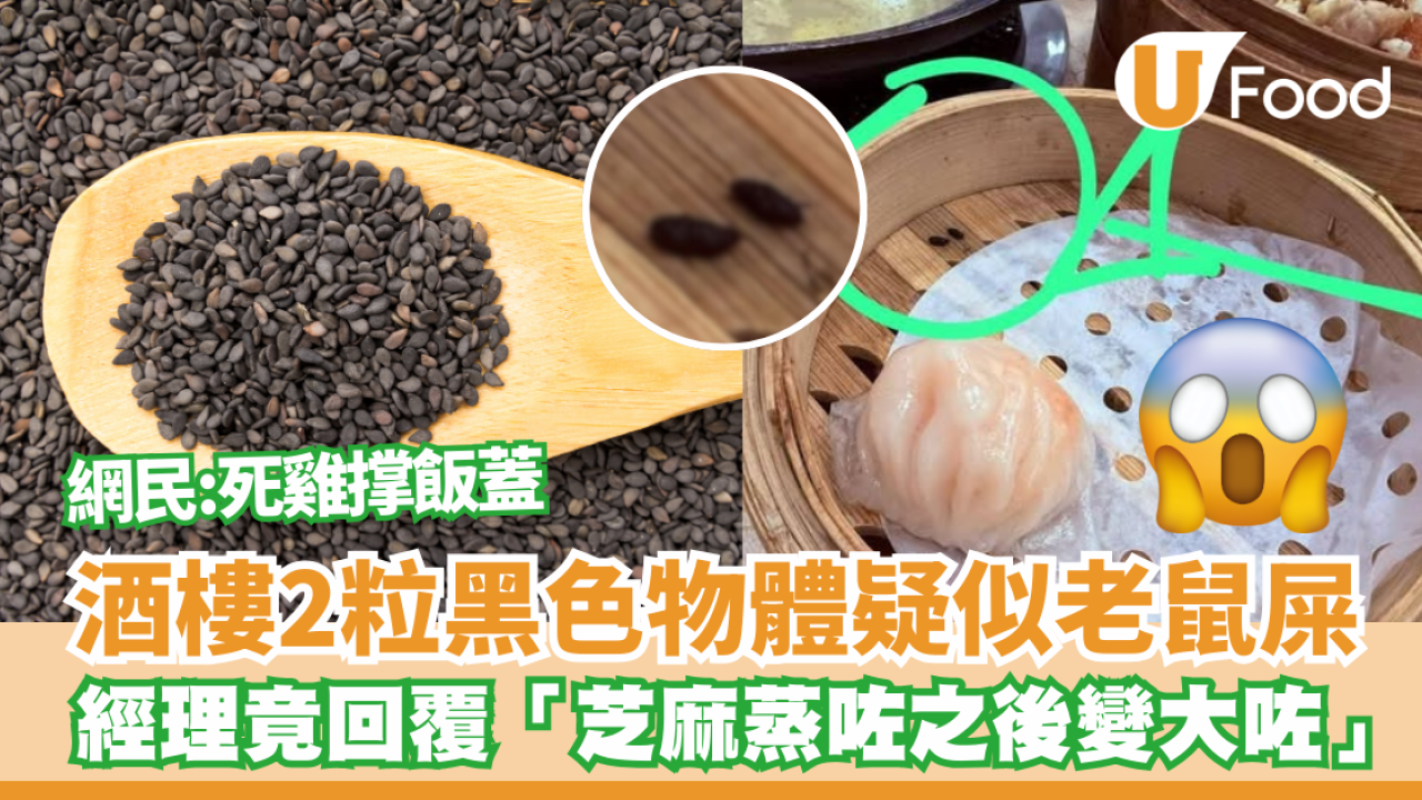酒樓2粒黑色物體疑似老鼠屎 經理竟回覆「芝麻蒸咗之後變大咗」