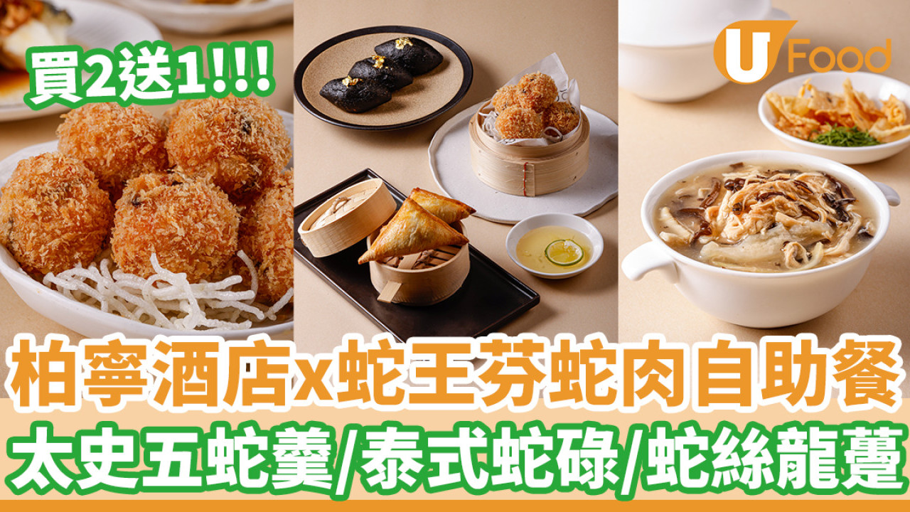 買2送1！柏寧酒店PLAYT x 蛇王芬蛇肉自助餐 任食太史五蛇羹／泰式蛇碌／蛇絲龍躉