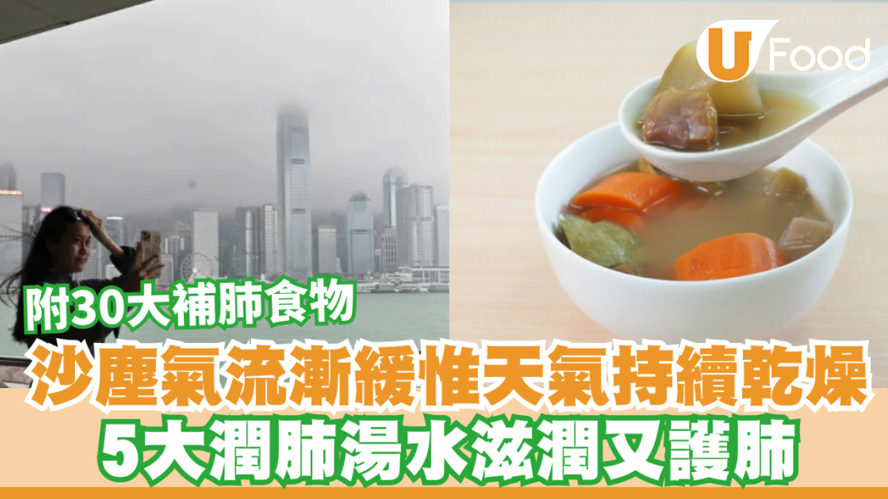 沙塵氣流漸緩惟天氣持續乾燥  5大潤肺湯水滋潤又護肺／附30大補肺食物