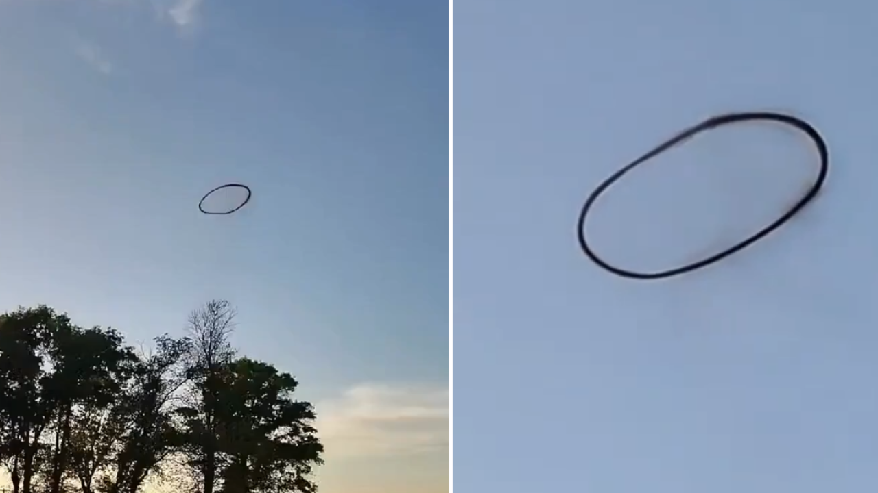 美國小鎮天空驚現神秘巨型黑圈  極詭異惹網民熱議 非首次出現專家解釋真相