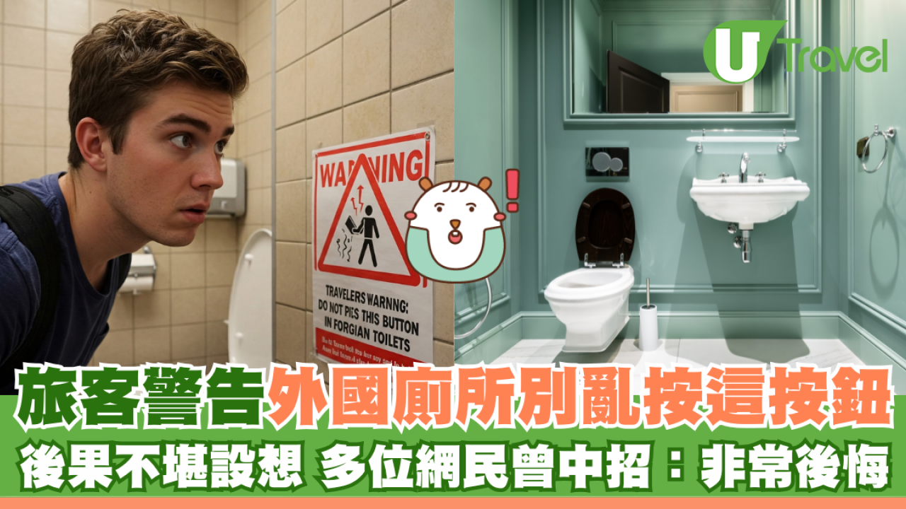 外國廁所這按鈕別亂按 旅客警告後果不堪設想！多位網民曾中招：非常後悔