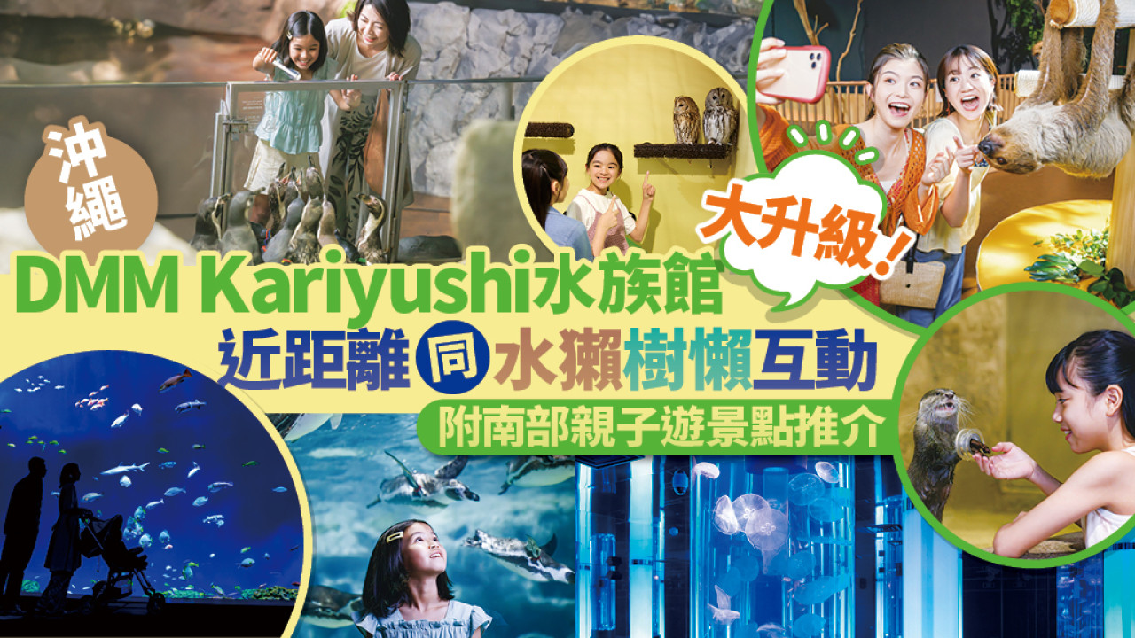 沖繩DMM Kariyushi水族館新區域登場，零距離同水獺樹懶、迷你豬互動！【附南部親子遊景點推介】