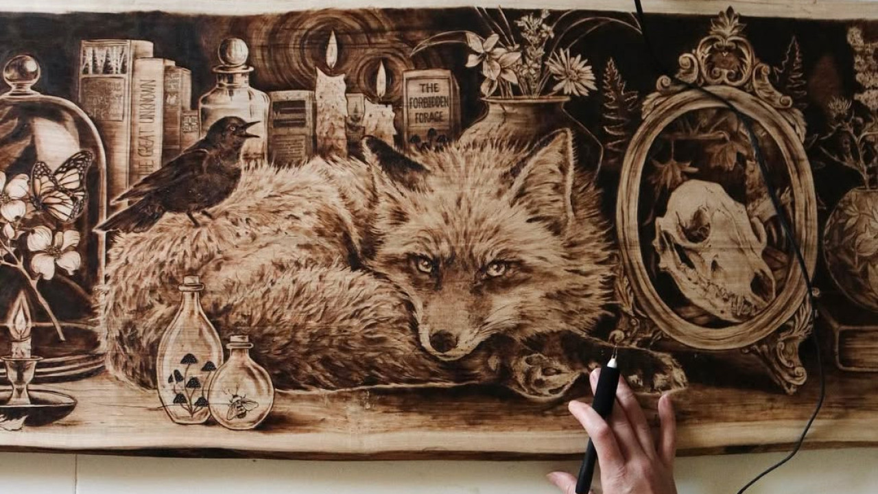 動物烙畫將廢棄木頭當畫布 醫科生變藝術家巧手還原大自然之美