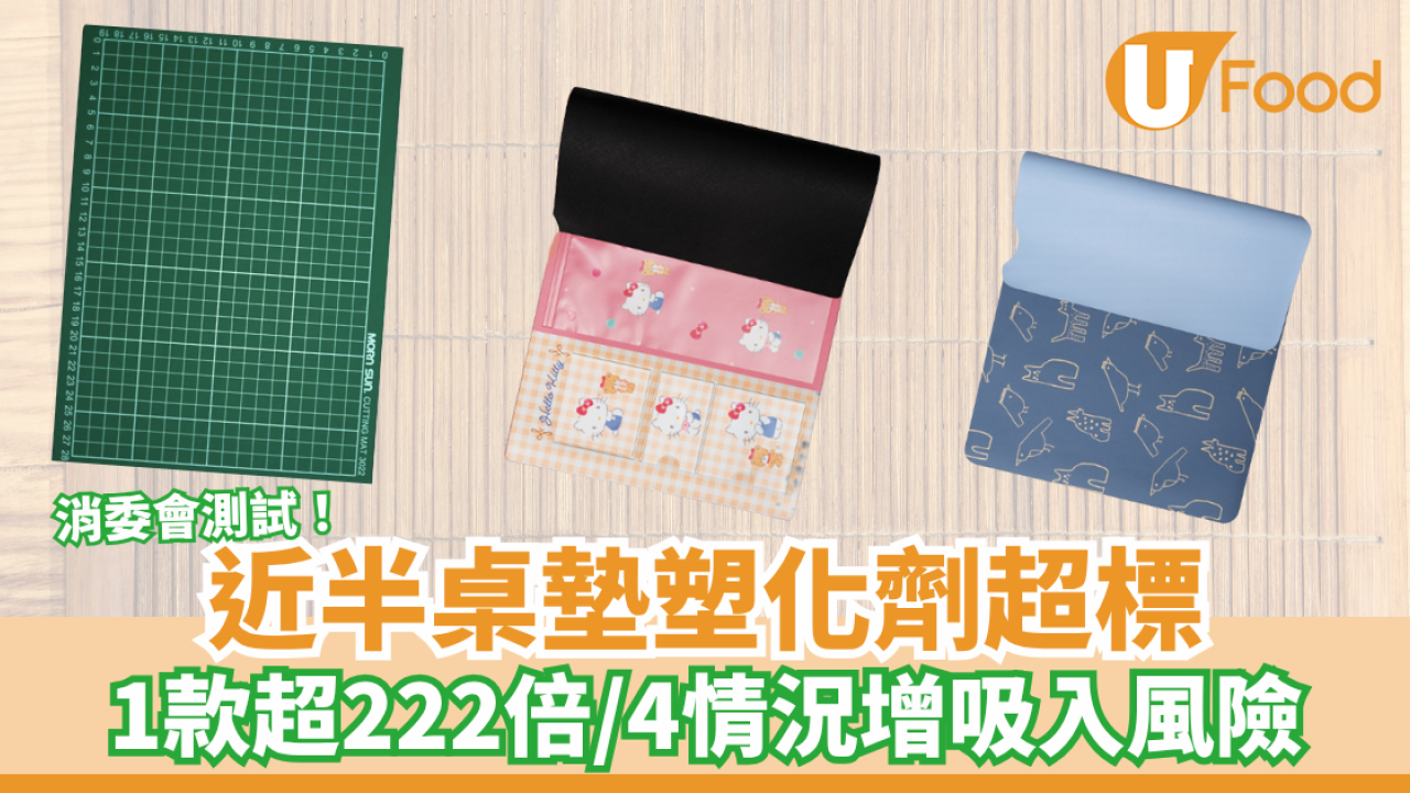 消委會｜桌墊勿當餐墊塑化劑爆標222倍　4情況增吸入風險或致哮喘損生育能力