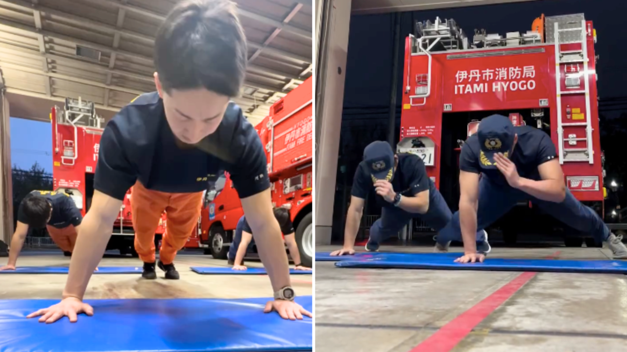 日本消防員魔鬼級平板支撐舞爆紅 網民大讚勁有型吸80萬讚好引挑戰熱潮！