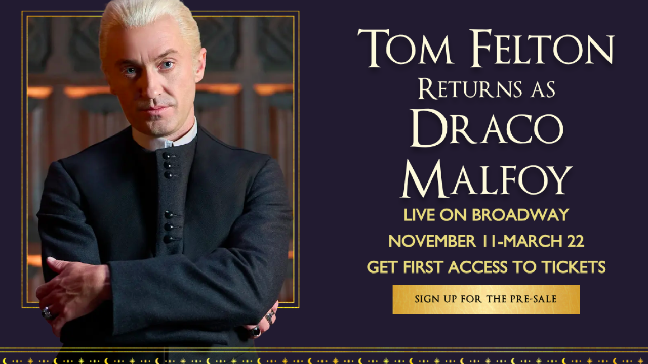 Tom Felton確定出演哈利波特百老匯舞台劇  相隔16年再度飾演跩哥馬份