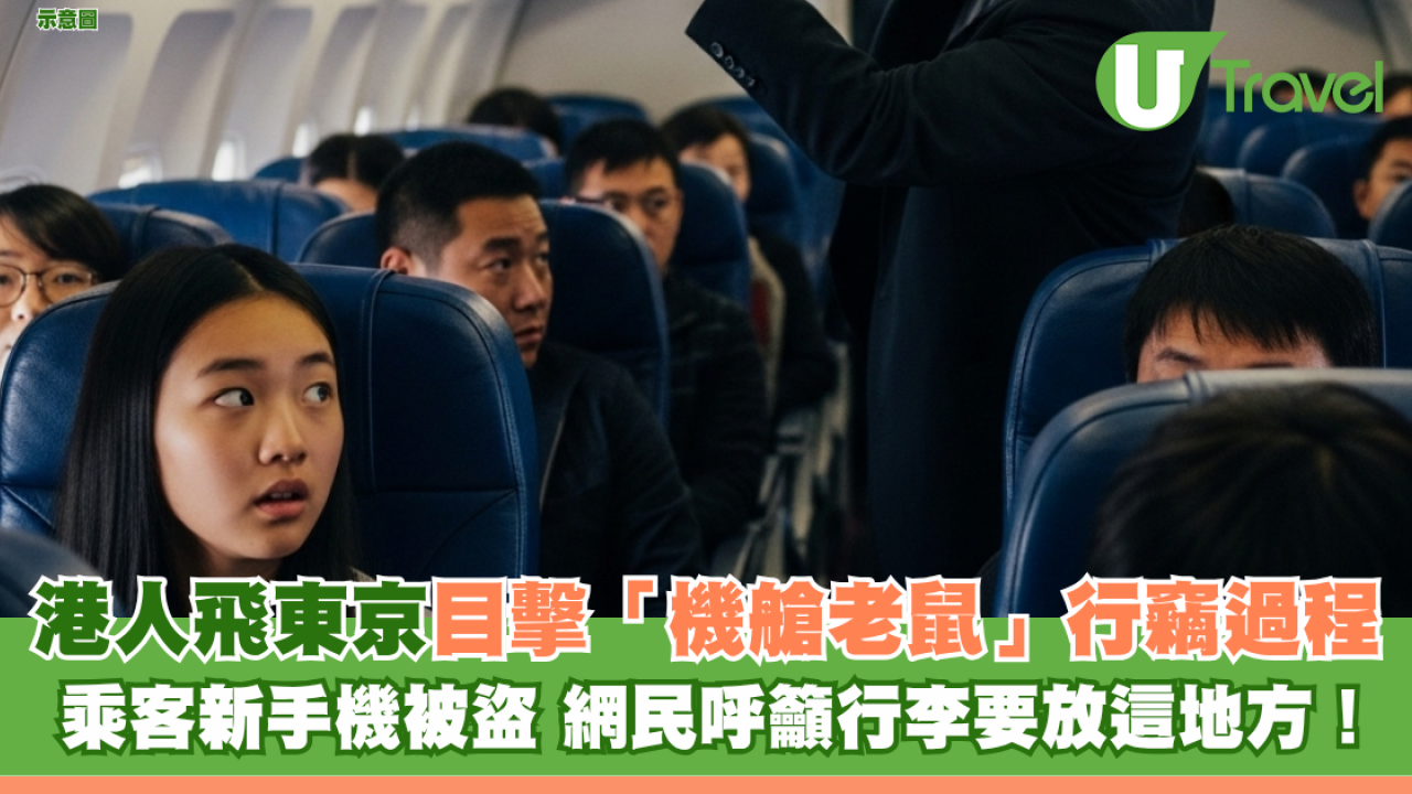 港人飛東京目擊「機艙老鼠」行竊過程 乘客新手機被盜 網民呼籲行李要放這地方！
