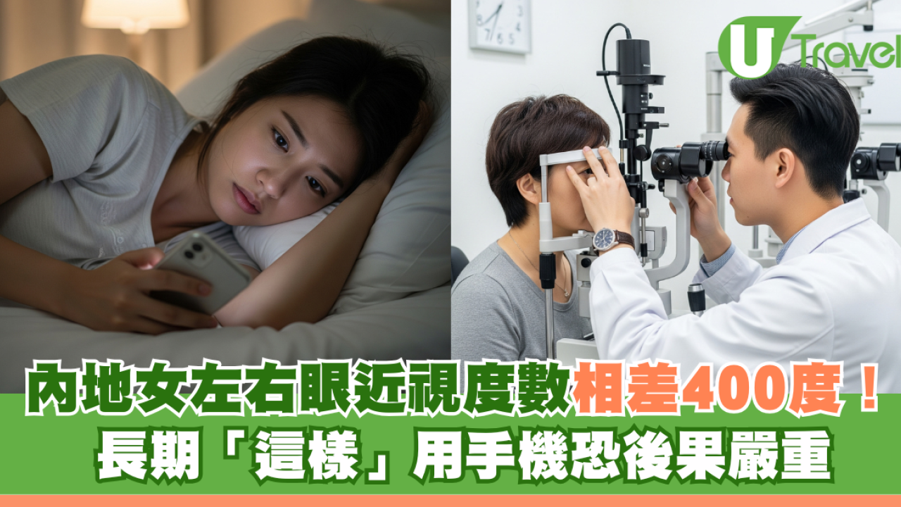 內地女左右眼近視度數相差400度！長期「這樣」用手機恐後果嚴重