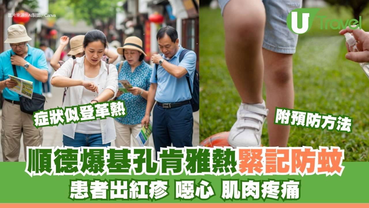 北上要防蚊！順德爆發基孔肯雅熱蔓延廣東 本港累計11宗確診個案！患者出紅疹噁心似登革熱