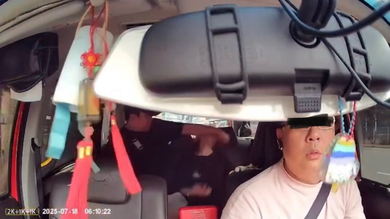 的士男女乘客互毆實錄網瘋傳!高清車CAM拍下震驚一幕!司機嚇傻眼