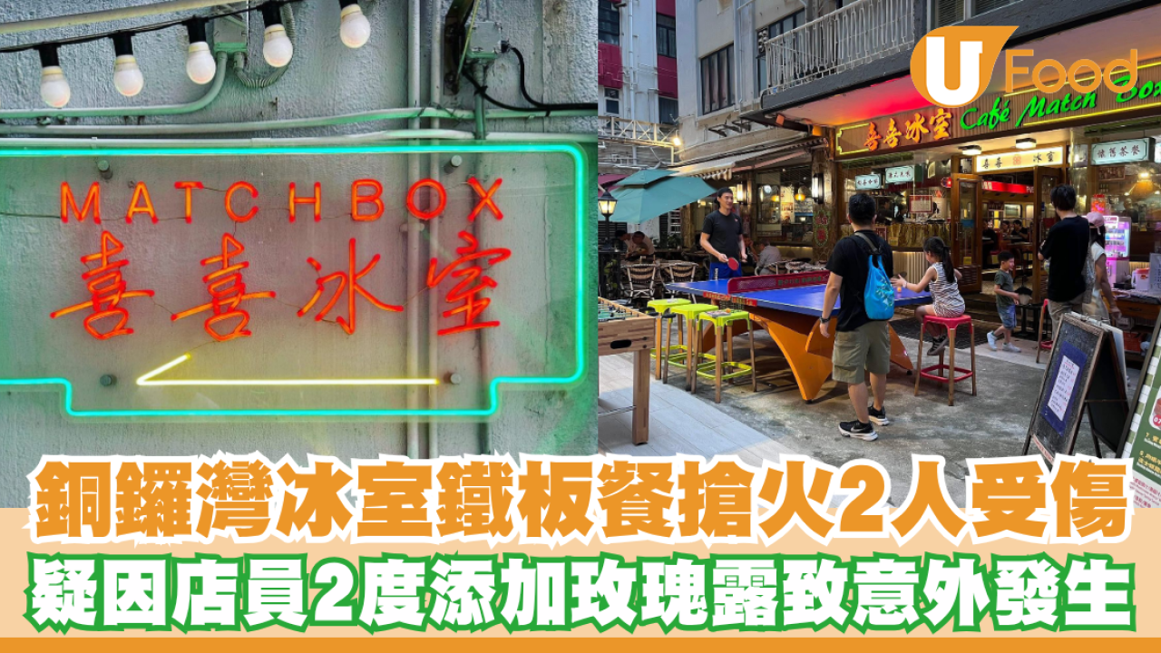 銅鑼灣冰室鐵板餐搶火2人受傷  疑因店員2度添加玫瑰露致意外發生