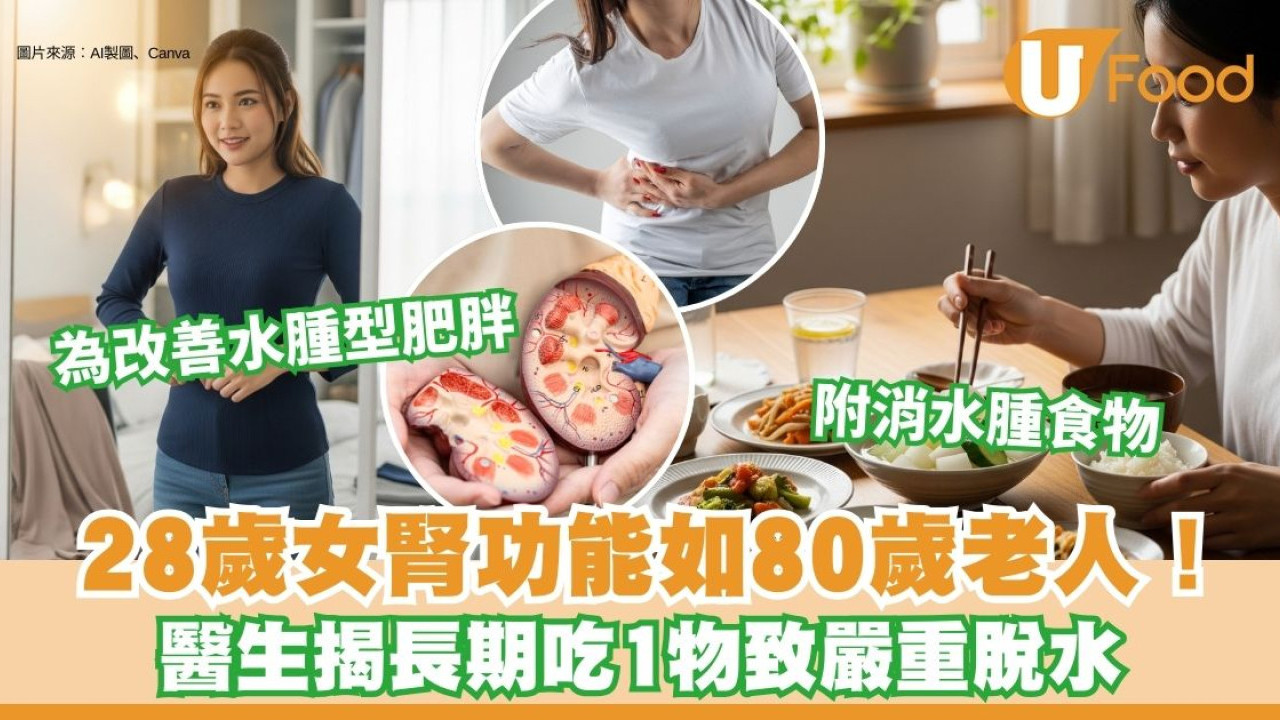 28歲女腎功能如80歲！醫生揭長期吃1物致嚴重脫水【附3類消水腫食物】