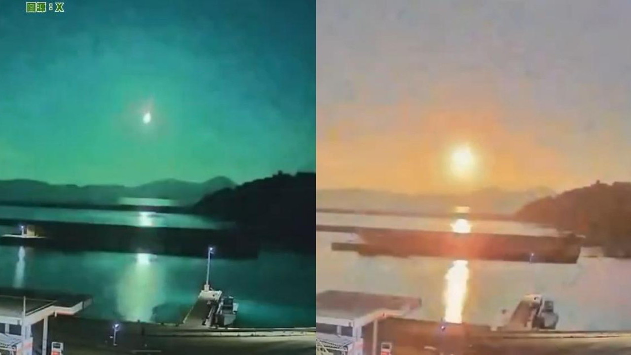 有片｜鹿兒島驚現極罕見隕石劃破天際 光芒瞬間照亮夜空 彷如《你的名字》場景
