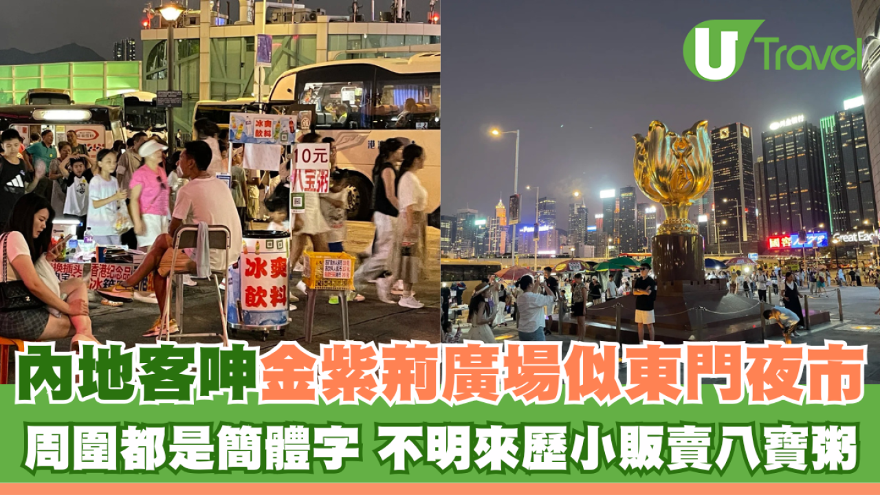 內地客呻金紫荊廣場變東門夜市 周圍都是簡體字 不明來歷小販賣八寶粥