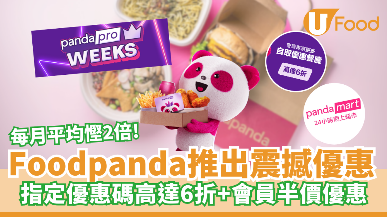 Foodpanda推出震撼加碼優惠  指定優惠碼高達6折+會員半價優惠  每月平均慳2倍