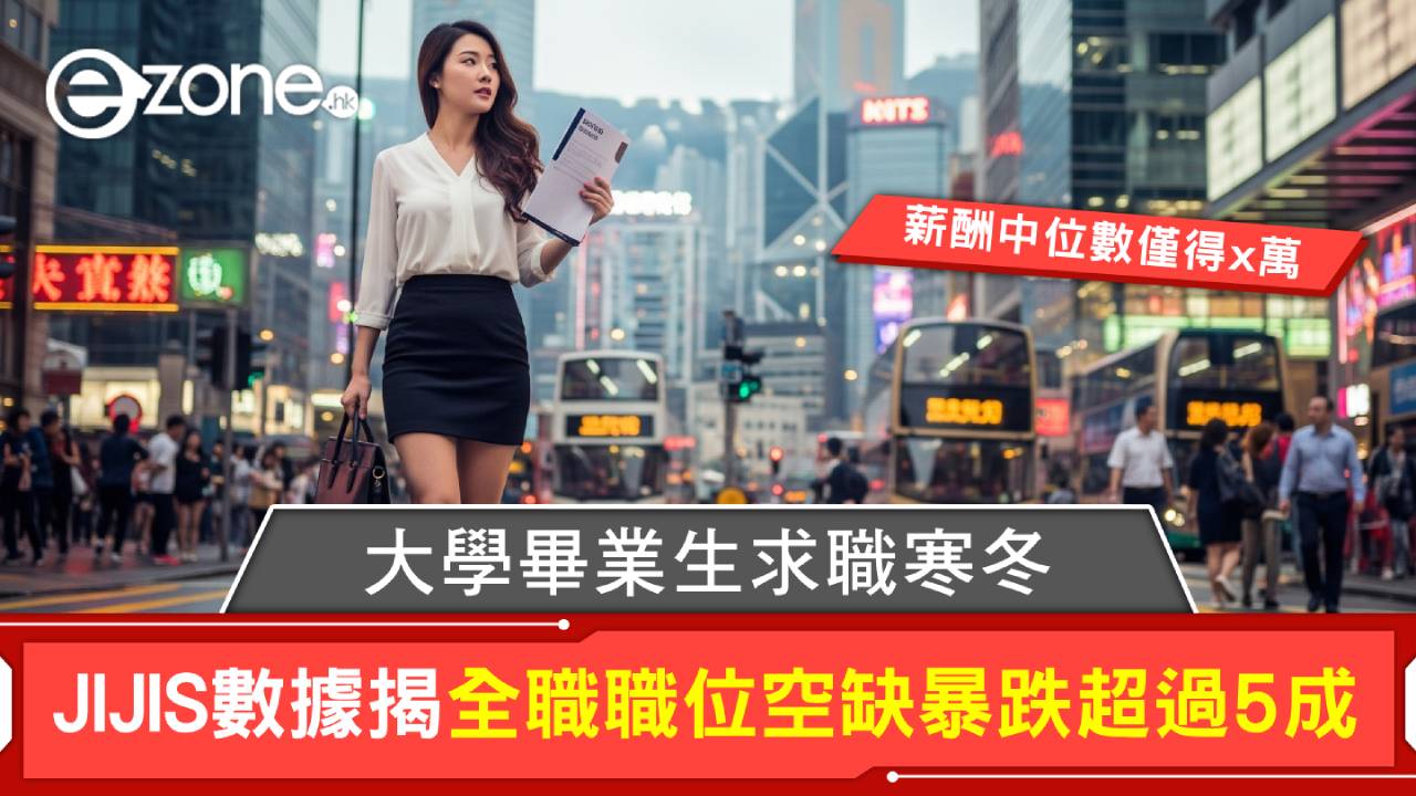 大學畢業生求職寒冬！JIJIS數據揭全職職位空缺暴跌超過5成 薪酬中位數僅得x萬