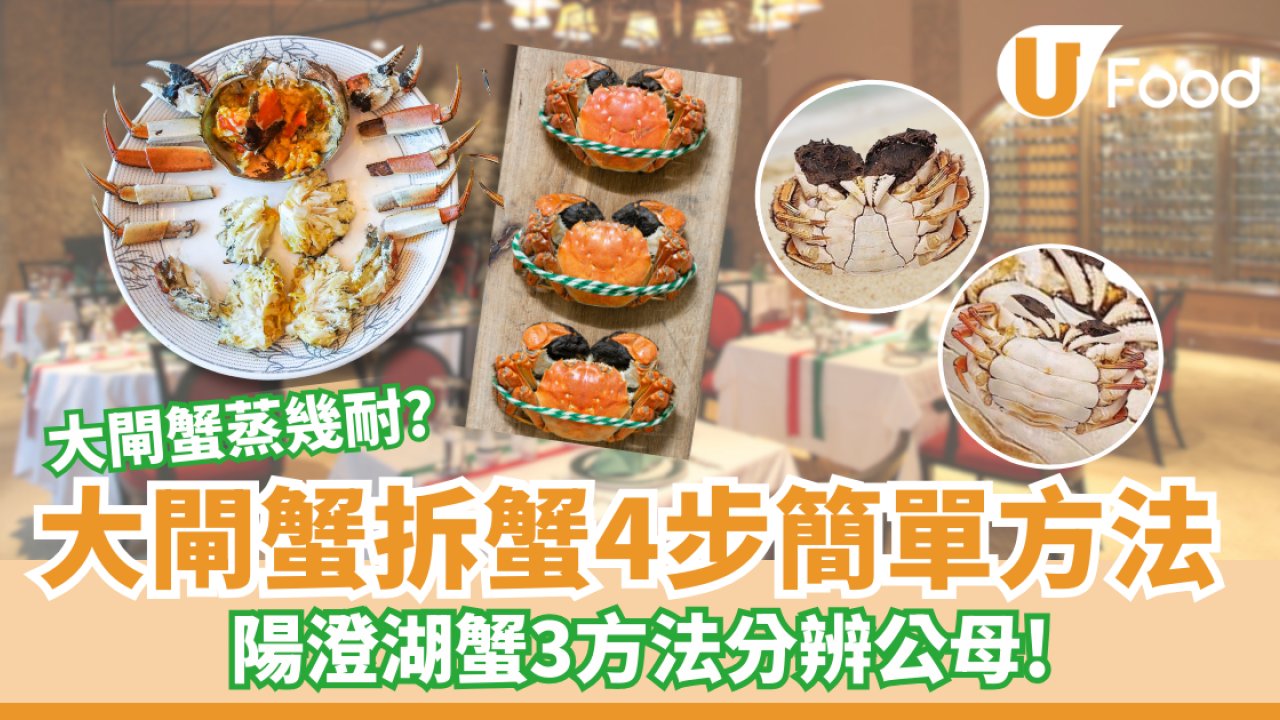 大閘蟹拆蟹4步簡單方法 大閘蟹蒸幾耐？陽澄湖蟹3方法分辨公母！