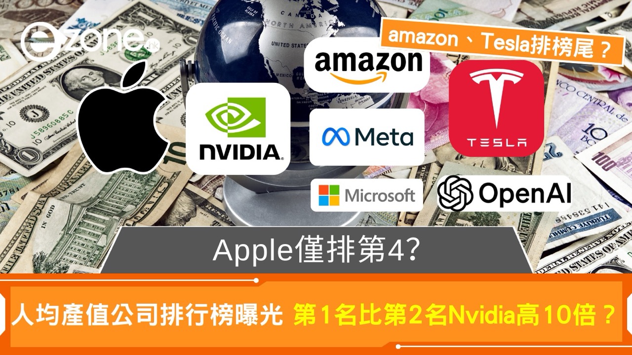 邊間公司員工最「值錢」？人均產值排行榜揭曉 Tesla、Amazon意外包尾