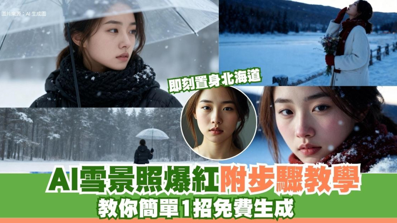 AI雪景照爆紅！簡單1招免費生成雪地劇照！附步驟教學即刻置身北海道