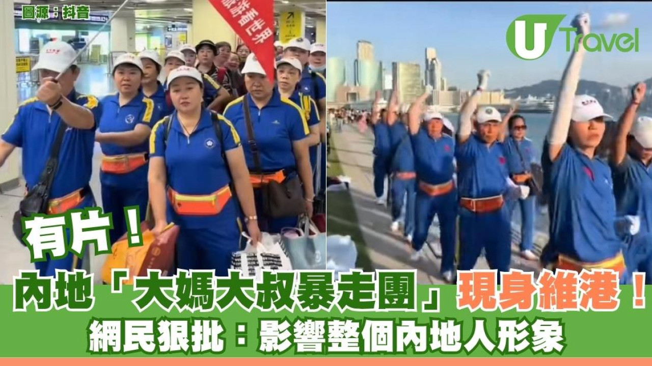 有片！內地「大媽大叔暴走團」現身維港 微博網民狠批：影響整個內地人形象