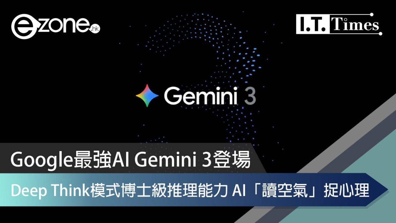 Google最強AI Gemini 3登場 Deep Think模式博士級推理能力 AI「讀空氣」捉心理