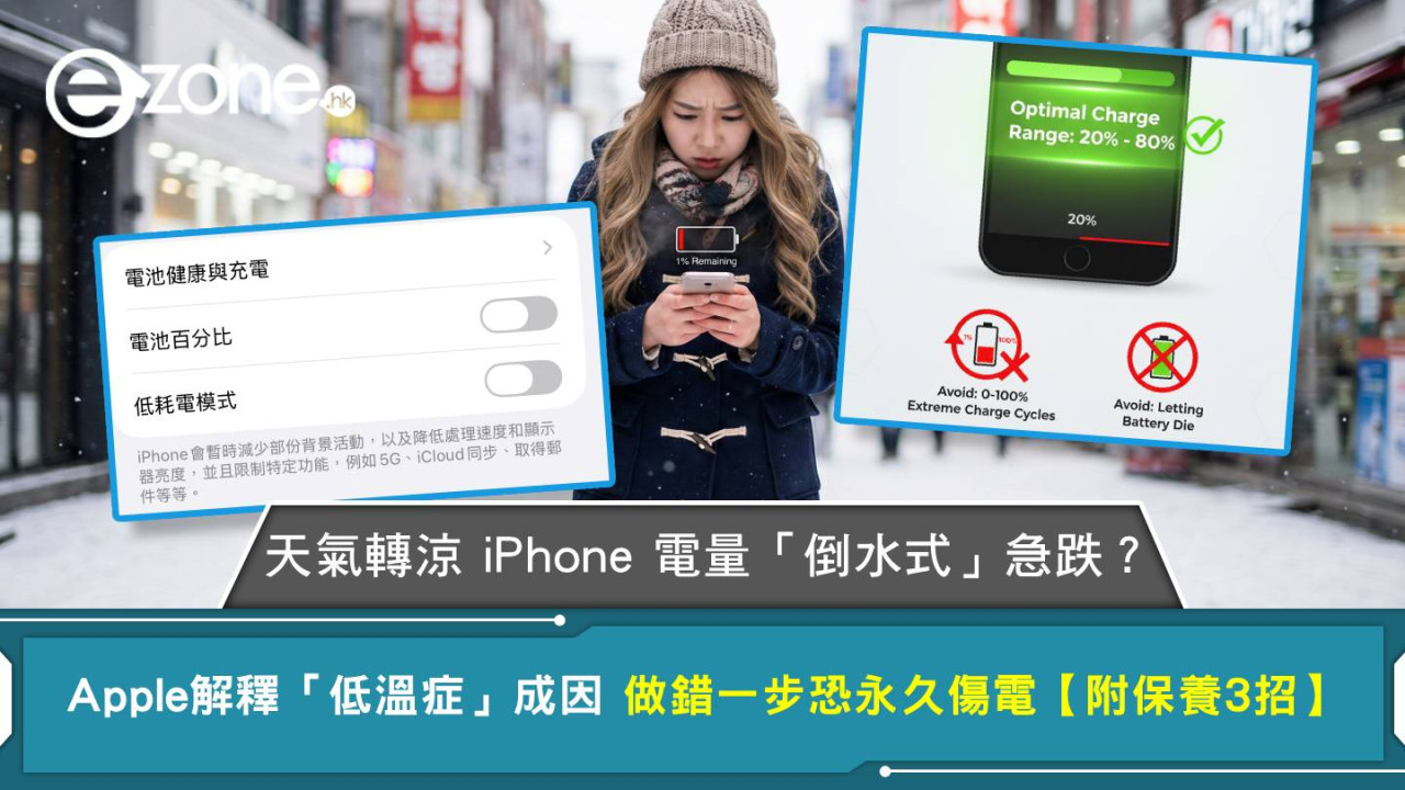 天氣轉涼 iPhone 電量「倒水式」急跌？Apple解釋「低溫症」成因 做錯一步恐永久傷電【附保養 3 招】