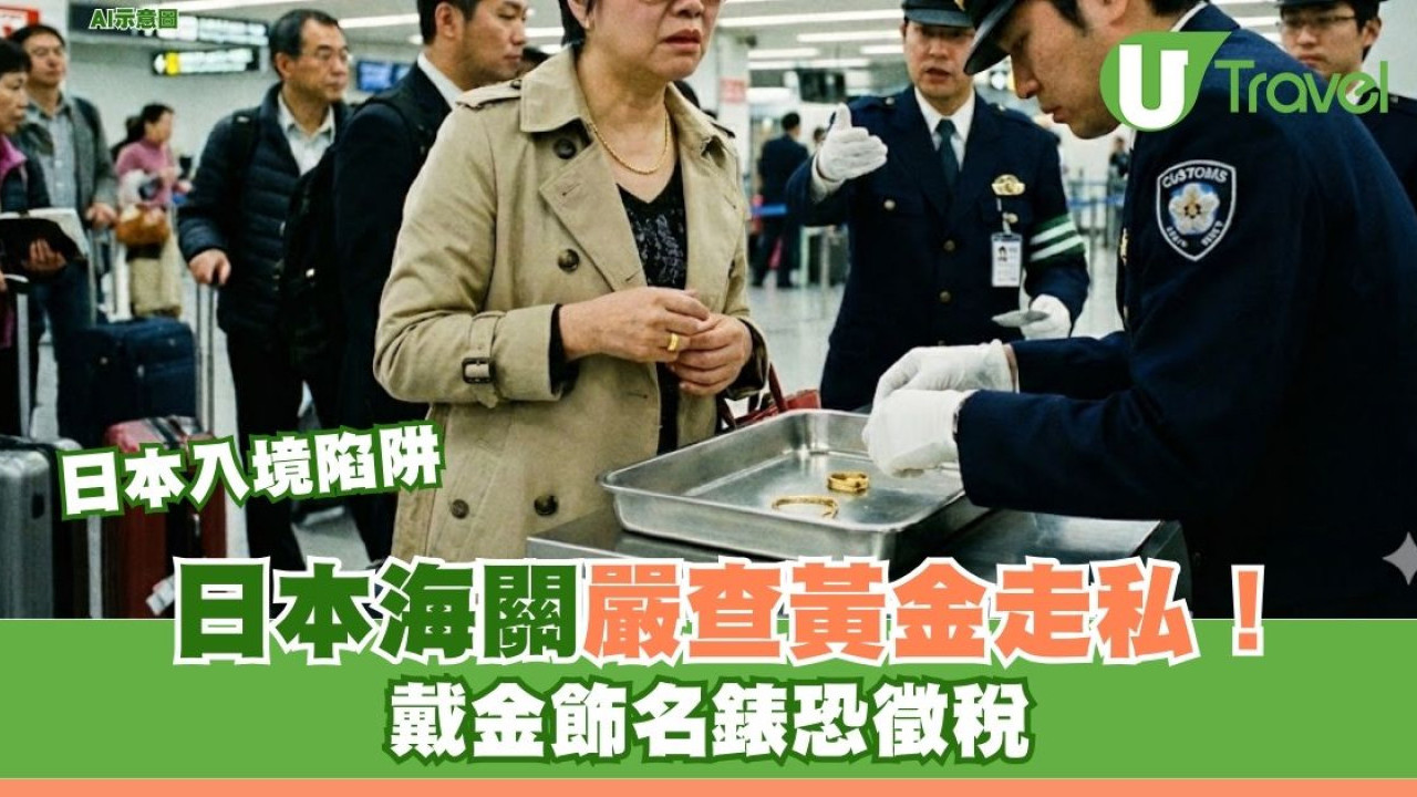 日本入境陷阱｜海關嚴查黃金走私！戴金飾名錶恐徵稅 隨身物品逾20萬円中招