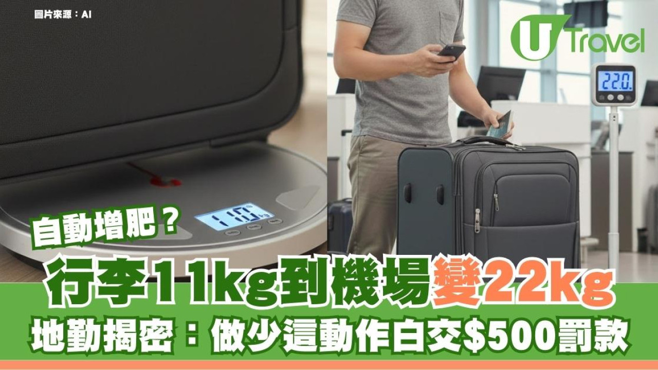 行李箱自動增肥？行李11kg到機場變22kg！地勤揭密：做少這動作白交$500罰款