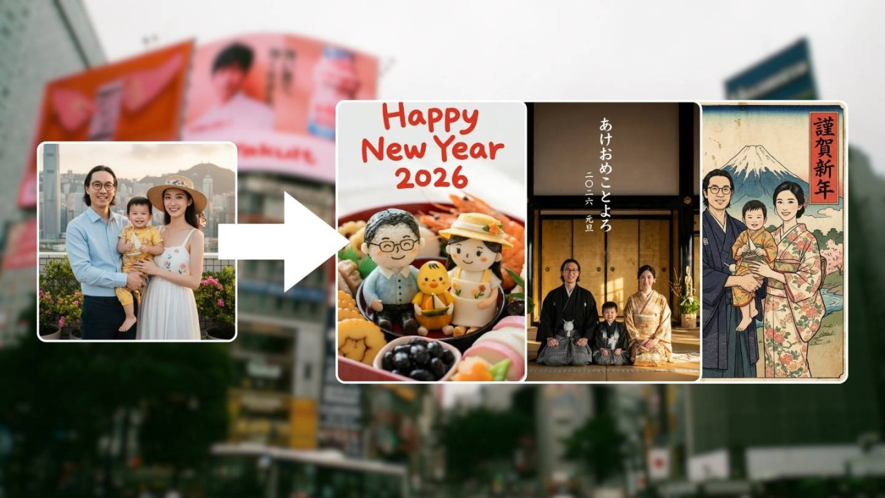 唔使設計都得！日本郵局聯手 Google Gemini 上傳相片即變浮世繪賀年卡！【免費就玩到】