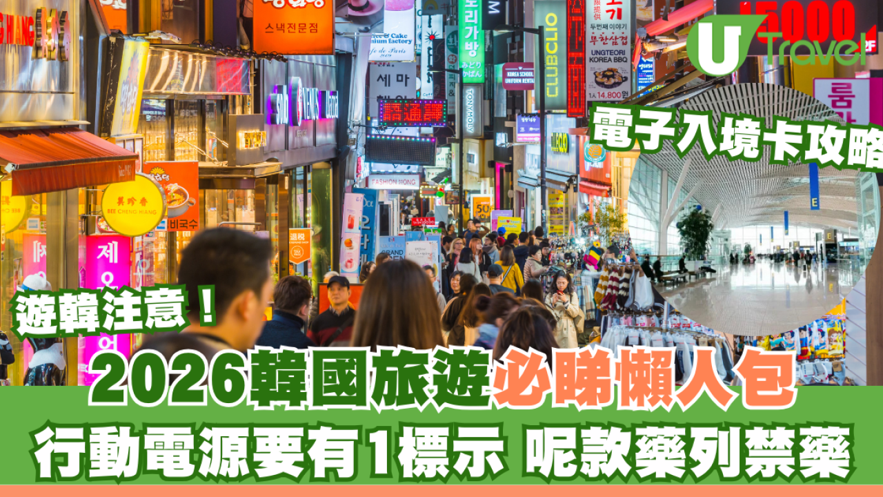 2026韓國旅遊懶人包！申請電子入境卡、行動電源要有1標示、此常用藥列禁藥