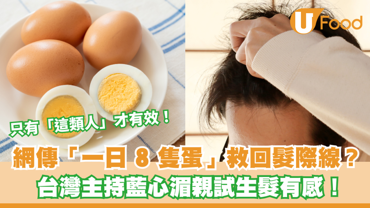 吃雞蛋可以長頭髮？台灣主持實測「日食8隻水煮蛋」成功救回髮際線 醫生提醒4類人才有效！