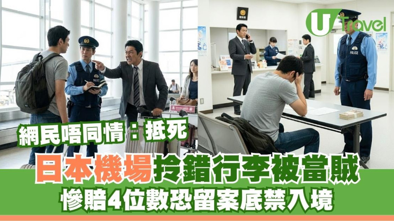 日本機場拎錯行李變偷竊 事主賠4位數恐留案底終身禁入日本 網民拒同情